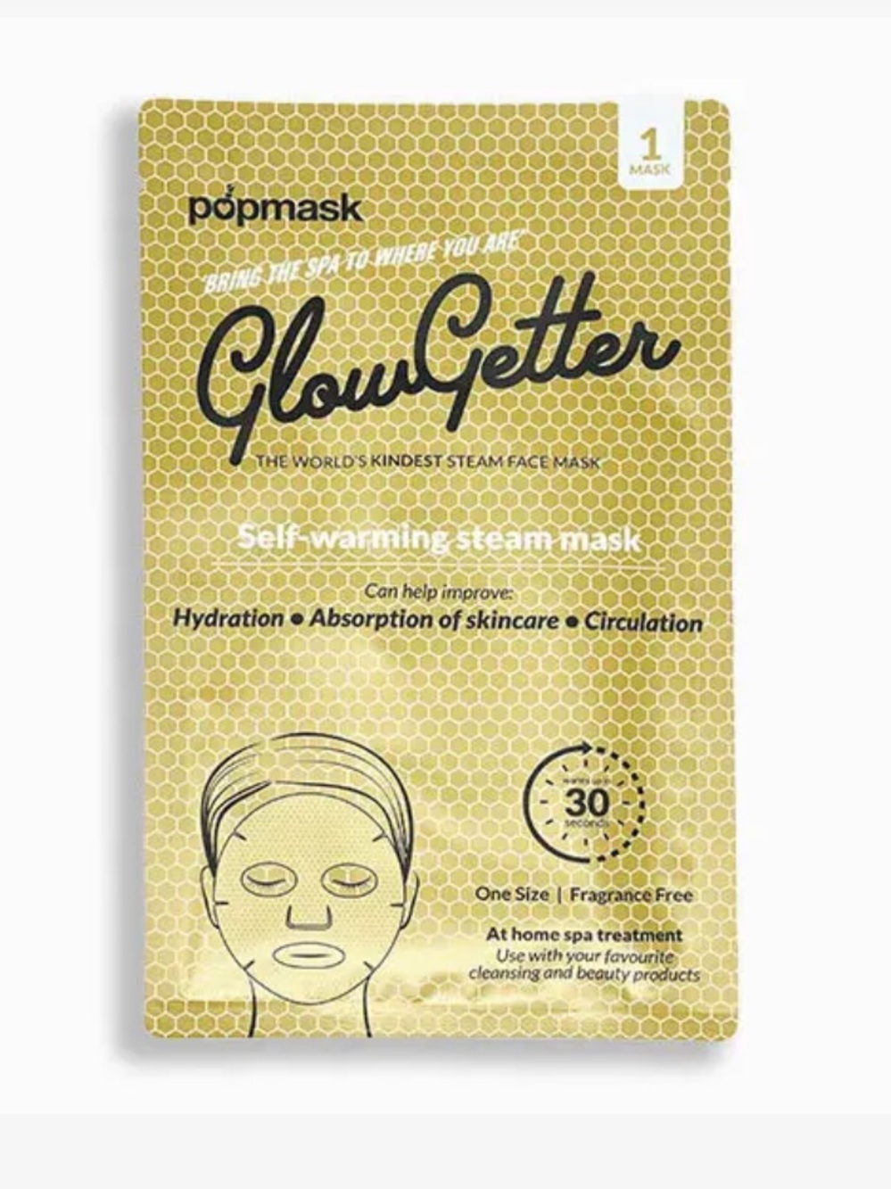 Popmask London Glow Getter Self-Warming Steam Mask Set of 3 Brand New, MSRP $22
